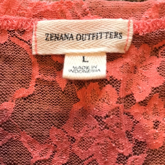 Pink lace see through short sleeve top - Picture 5 of 6